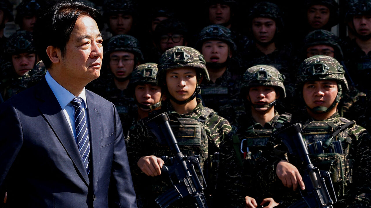 FILE PHOTO: Taiwan's President Lai Ching-te pays a visit to Songshan airbase in Taipei, Taiwan March 21, 2025. REUTERS/Ann Wang/File Photo/File Photo