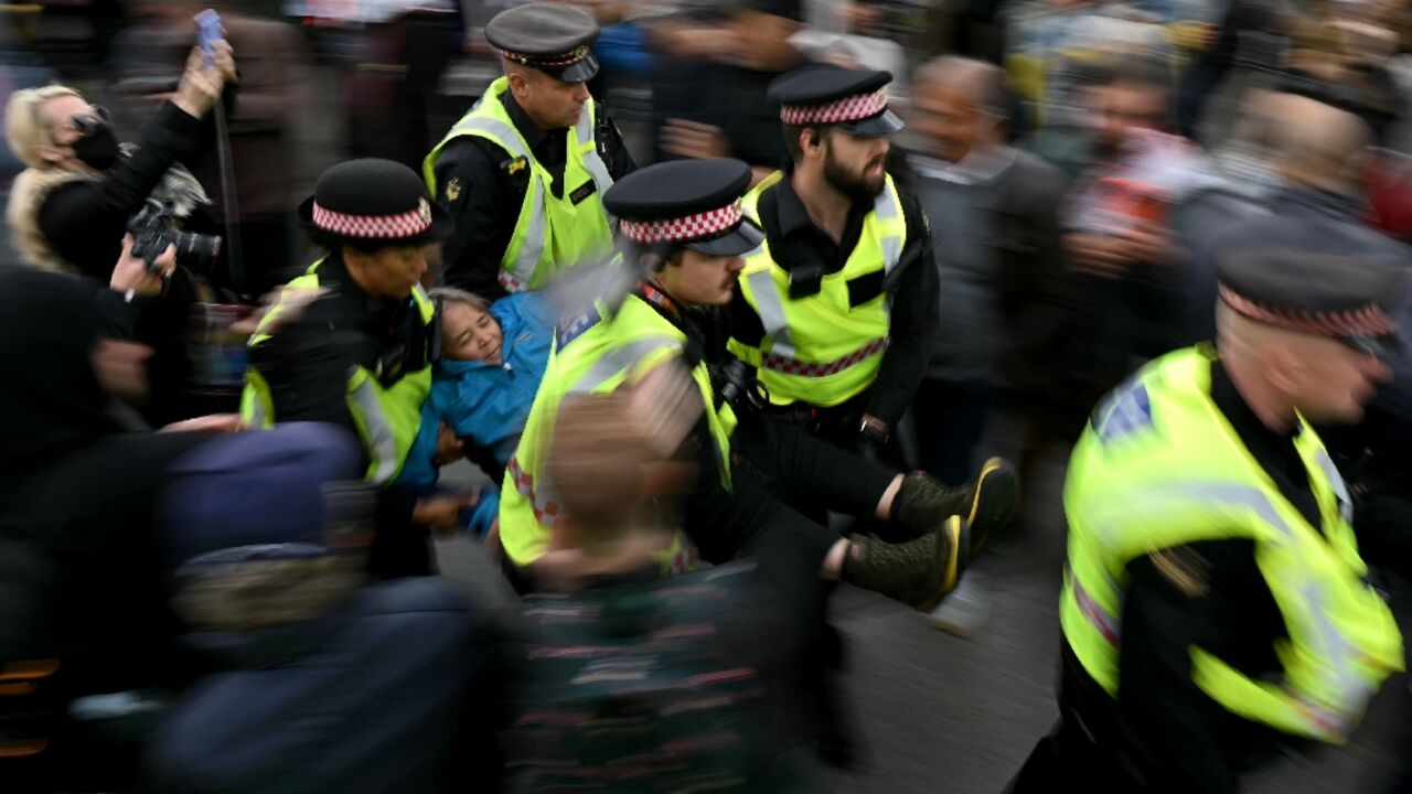 Police arrested dozens of people at the London protest for showing support for the proscribed group Palestine Action