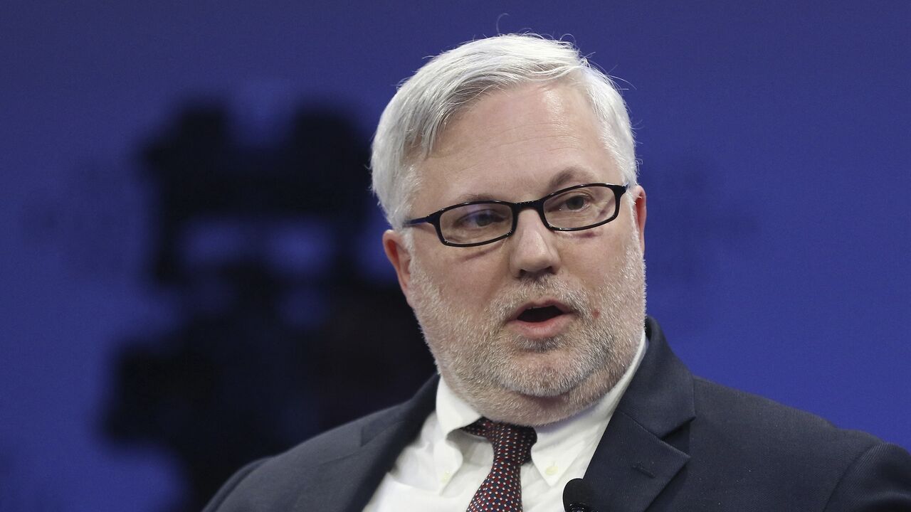US Deputy Assistant Secretary for Levant Affairs and special envoy for Syria Joel Rayburn speaks during a session on reconciliation and reconstruction at the 2019 World Economic Forum.