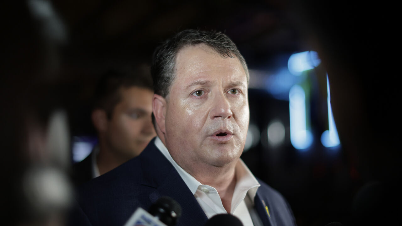Florida's Republican state Sen. Randy Fine speaks with the media after winning the 6th District race to replace GOP former Rep. Michael Waltz, who is now President Donald Trump’s national security adviser on April 01, 2025 in Ormond Beach, Florida. 
