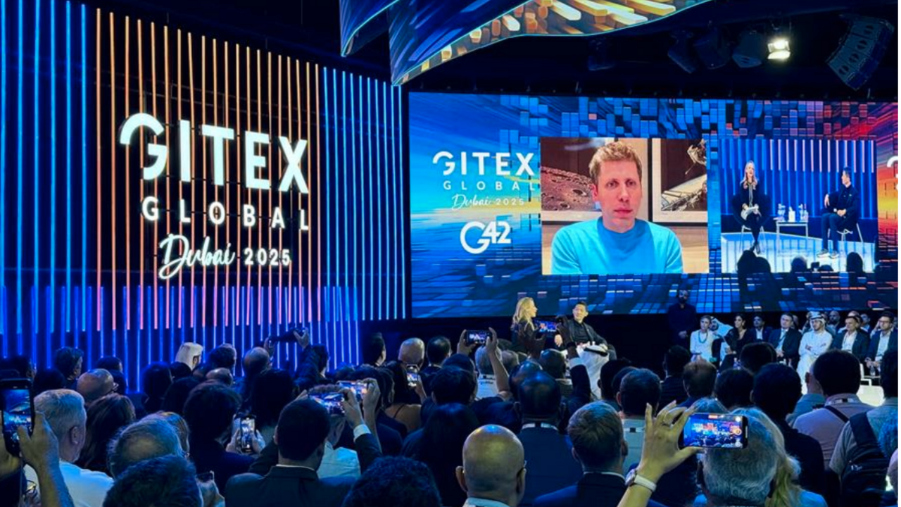 Sam Altman speaking on day 2 at GITEX Global on Oct.14, 2025 — GITEX Global