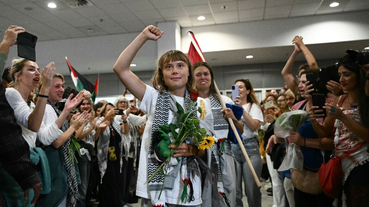 Swedish climate campaigner Greta Thunberg said it was shameful that the flotilla had to exist at all