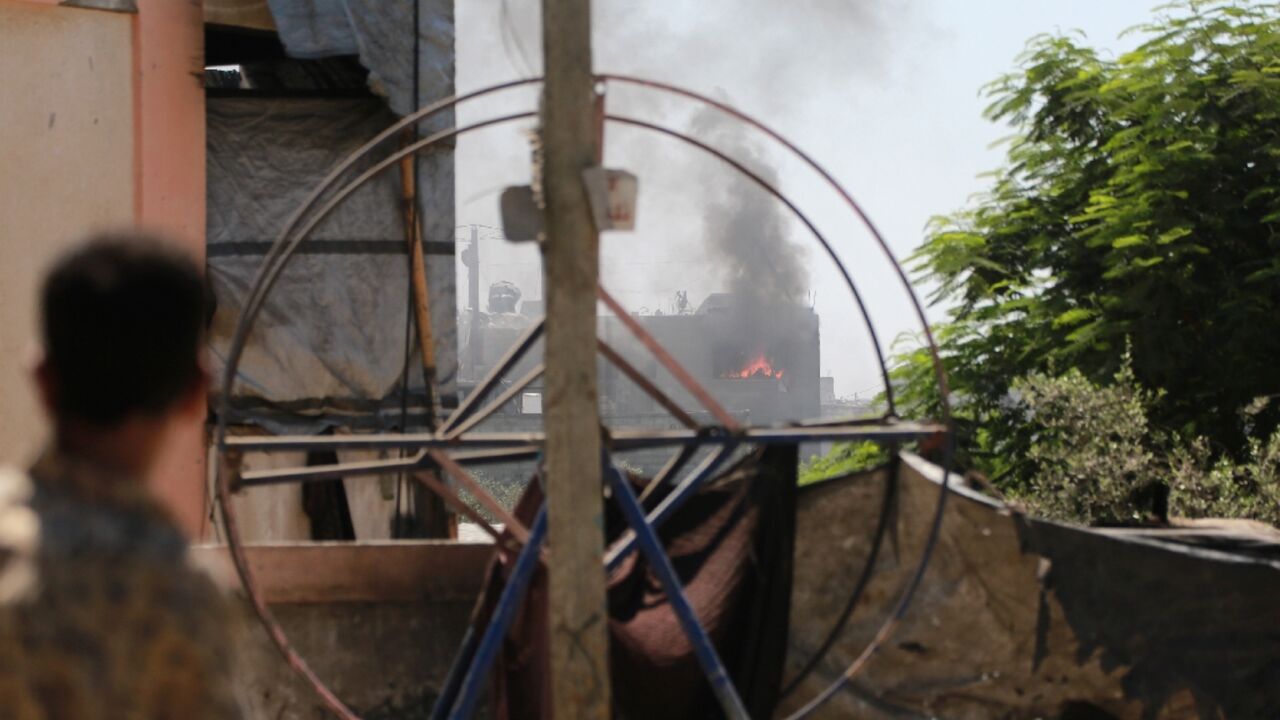 The aftermath of an Israeli strike in Jabalia in the northern Gaza Strip on August 20, 2025