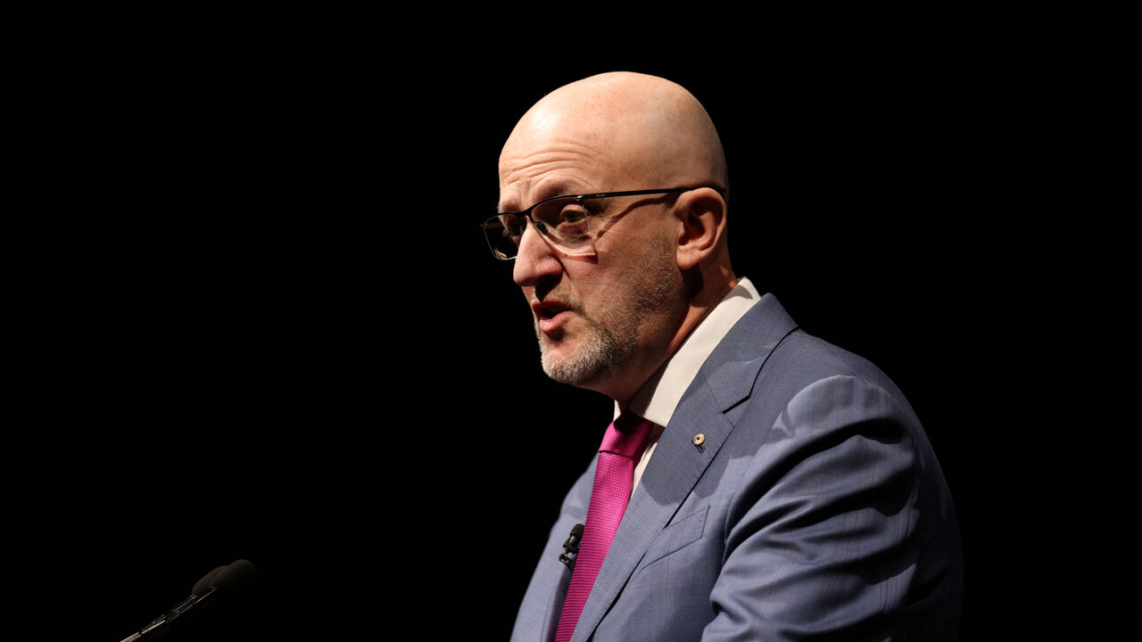 Mike Burgess, Australian Security Intelligence Organisation (ASIO) Director-General of Security, delivers the 2025 Lowy Lecture in Sydney, Australia, November 4, 2025. REUERS/Hollie Adams