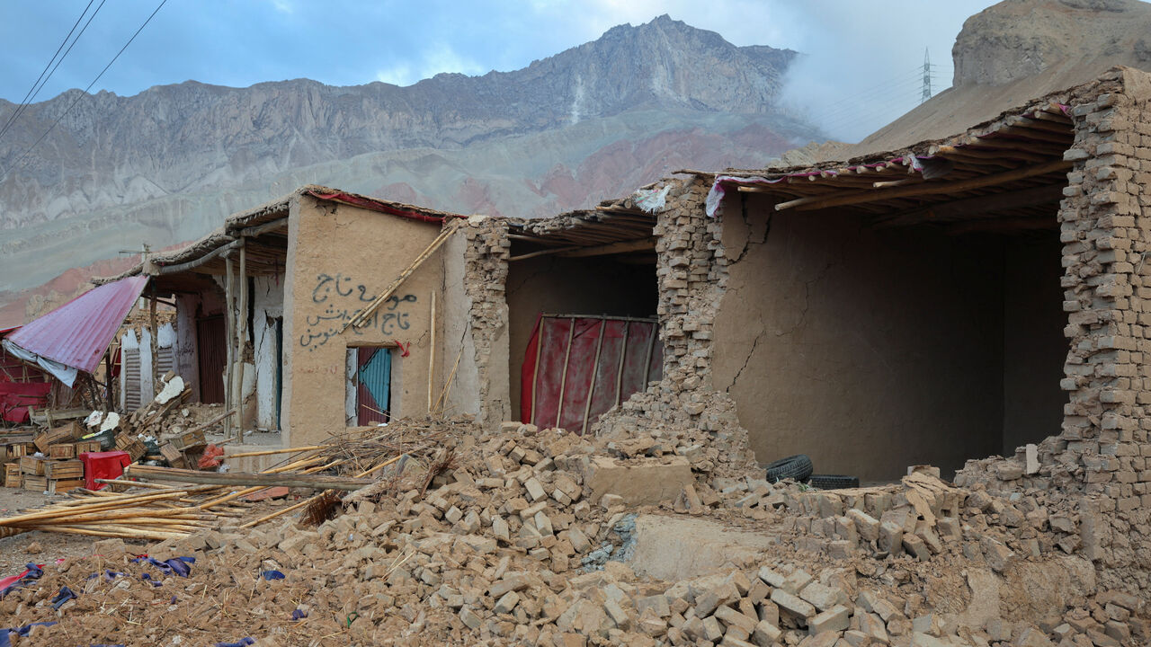 Damaged shops stand in ruin in the aftermath of an earthquake, in Samangan province, Afghanistan, November 4, 2025. REUTERS/Sayed Hassib