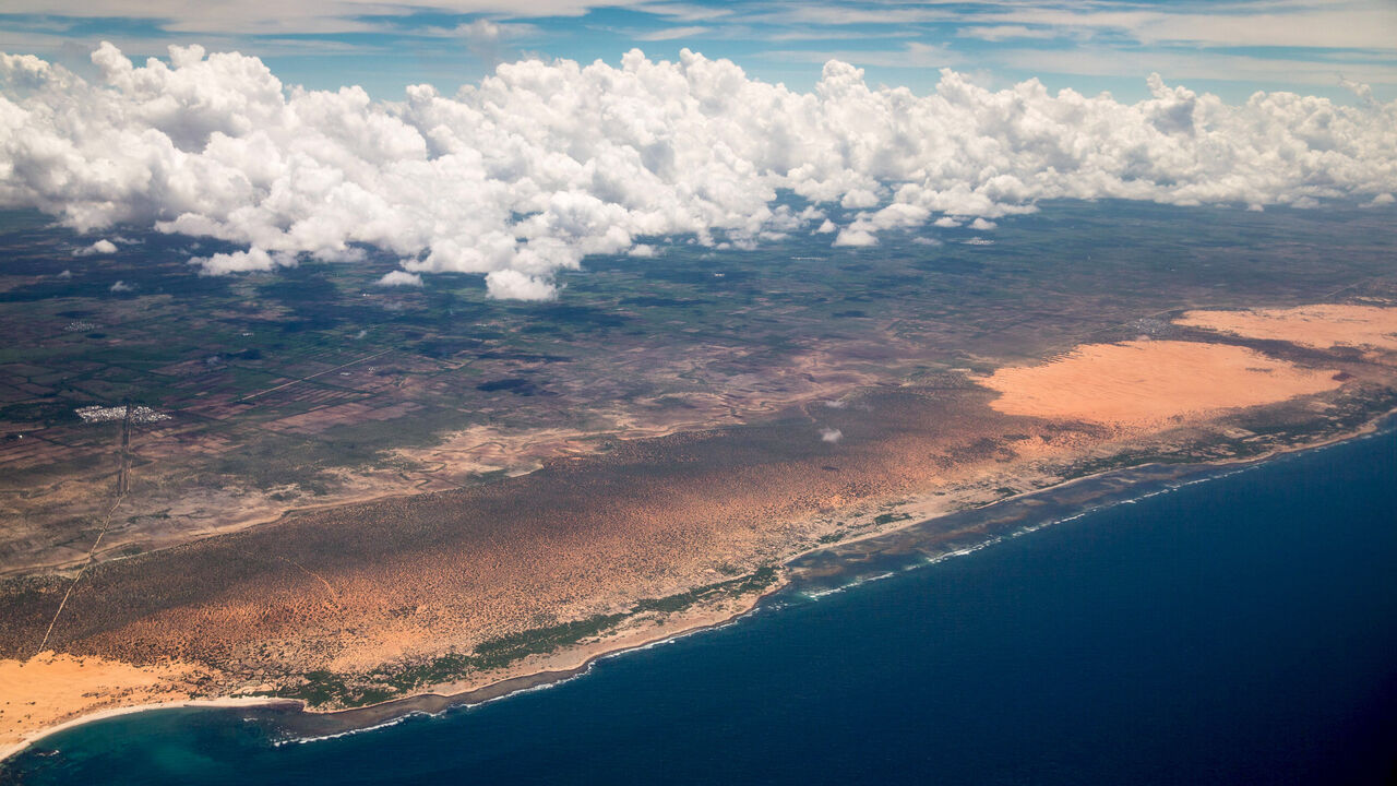 The Somali coast is seen Tuesday, May 5, 2015. REUTERS/Andrew Harnik/Pool