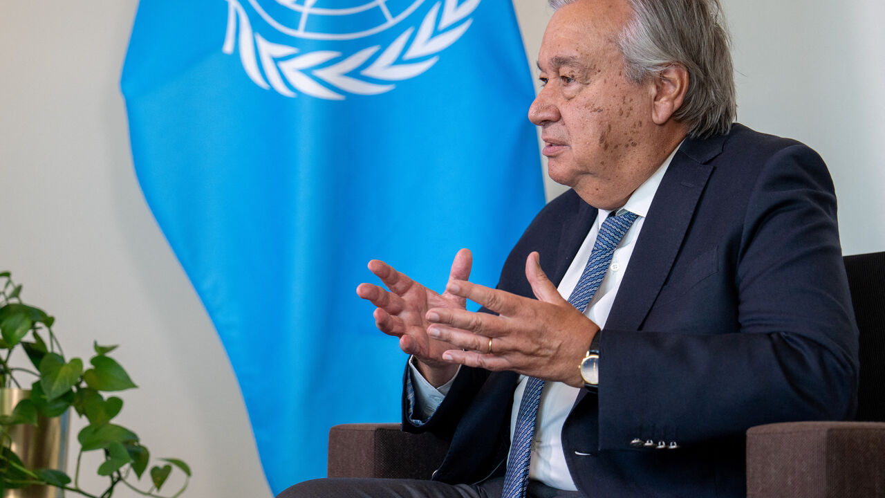 Secretary-General of the United Nations Antonio Guterres attends an interview at the U.N. headquarters in New York City, U.S., September 11, 2024. REUTERS/David 'Dee' Delgado
