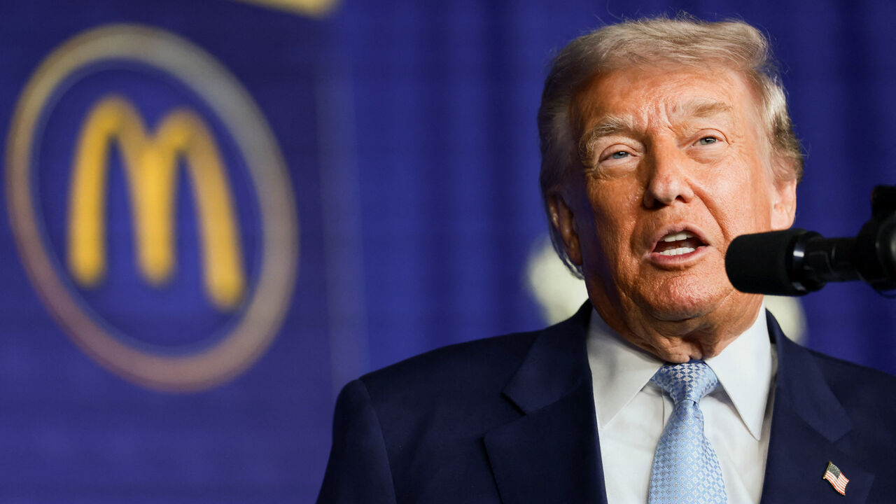 U.S. President Donald Trump delivers remarks at the McDonald's Impact Summit at the Westin Hotel in Washington, D.C., U.S., November 17, 2025. REUTERS/Evelyn Hockstein