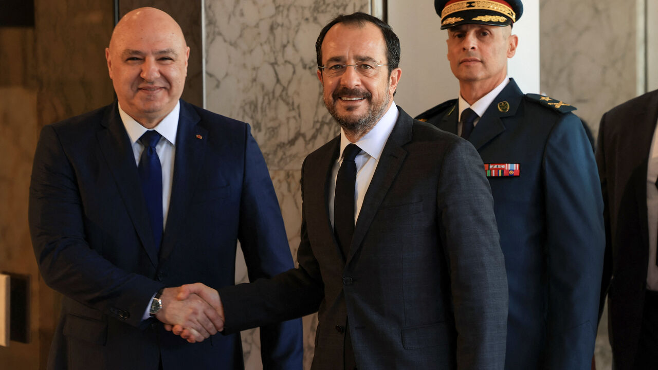 Cyprus' President Nikos Christodoulides meets with Lebanese President Joseph Aoun in Baabda, Lebanon November 26, 2025. REUTERS/Mohamed Azakir