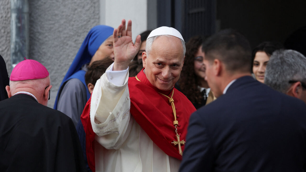 Pope Leo XIV arrives at the Catholic Cathedral of the Holy Spirit, known as the St. Esprit Cathedral, during his first apostolic journey, in Istanbul, Turkey, November 28, 2025. REUTERS/Dilara Senkaya