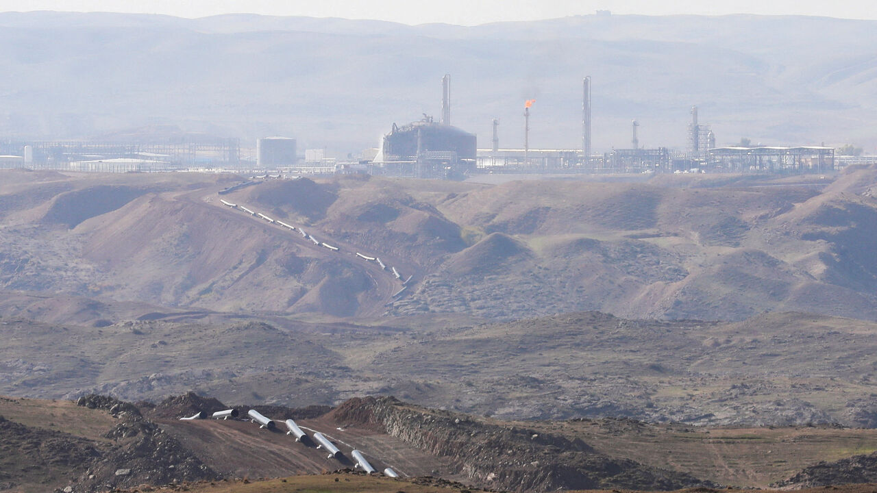 FILE PHOTO: The Khor Mor gas field after a rocket attack near Chamchamal, in Sulaymaniyah province, Iraq, November 27, 2025. REUTERS/Ako Rasheed/File Photo