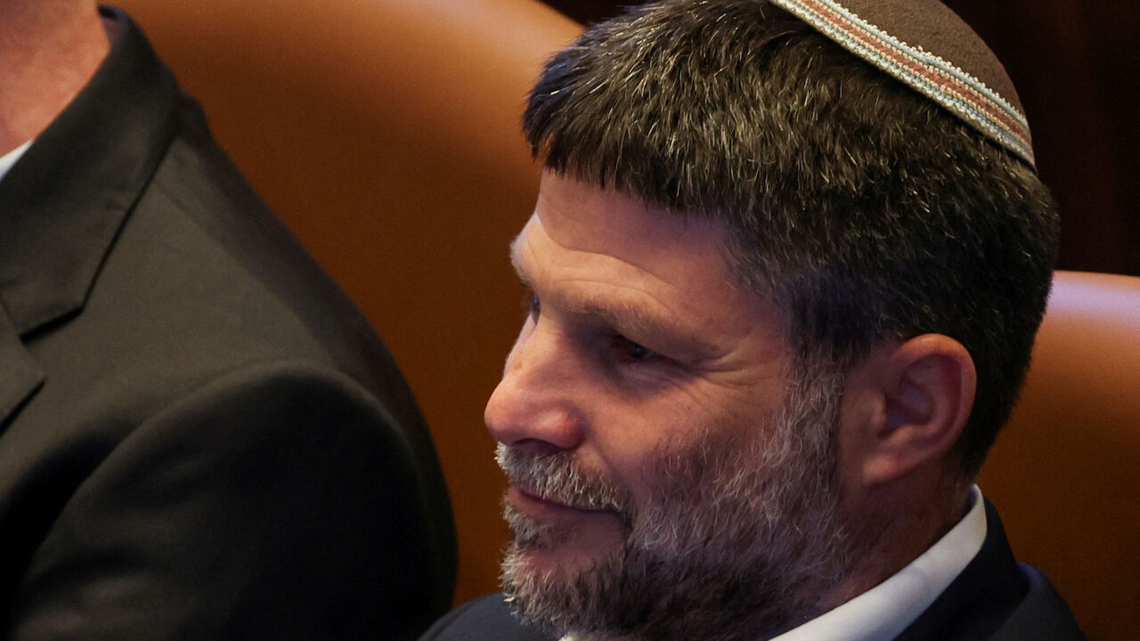FILE PHOTO: Israeli Finance Minister Bezalel Smotrich attends a Plenum session of the Knesset, Israel's Parliament, also attended by Argentine President Javier Milei (not pictured), in Jerusalem, June 11, 2025 REUTERS/Ronen Zvulun/File Photo