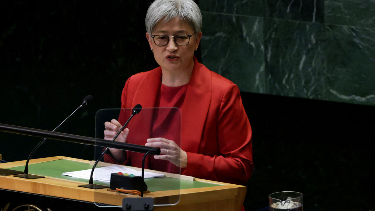 Minister for Foreign Affairs of the Commonwealth of Australia Penny Wong addresses the 79th United Nations General Assembly at U.N. headquarters in New York, U.S., September 27, 2024. REUTERS/Kent J. Edwards