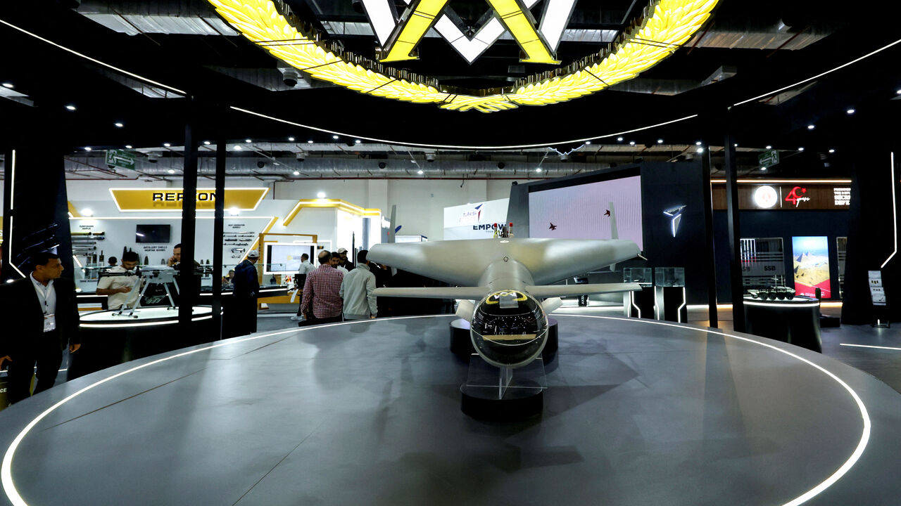 Jabbar 150, an Egyptian drone manufactured by Amstone International Group, is displayed at the Egypt Defence Expo (EDEX), showcasing military systems and hardware, in Cairo, Egypt, December 3, 2025. REUTERS/Mohamed Abd El Ghany