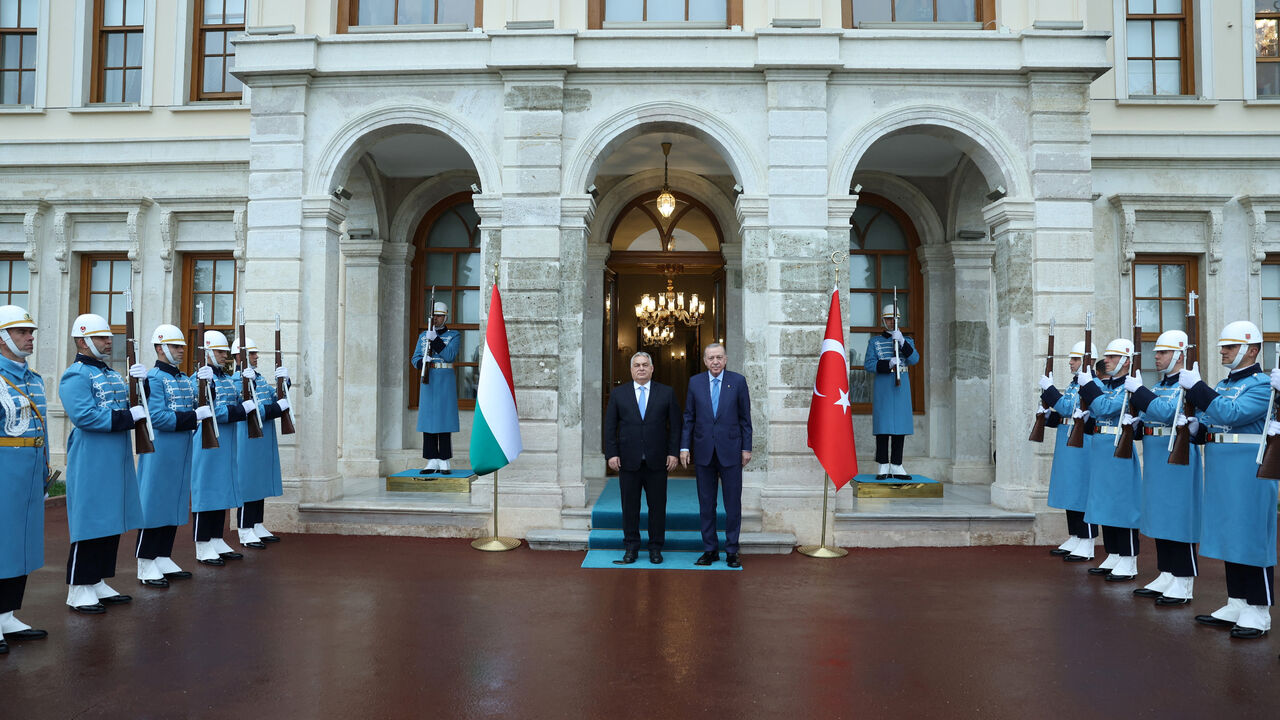 Turkey's President Tayyip Erdogan meets with Hungarian Prime Minister Viktor Orban in Istanbul, Turkey, December 8, 2025. Mustafa Kamaci/PPO/Handout via REUTERS
