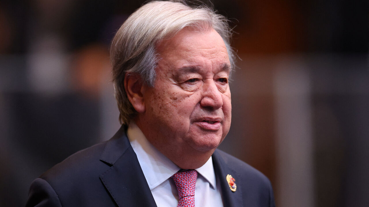 FILE PHOTO: U.N. Secretary-General Antonio Guterres attends the 15th ASEAN - United Nations (UN) Summit, as part of the 47th ASEAN Summit in Kuala Lumpur, Malaysia October 27, 2025. REUTERS/Chalinee Thirasupa/Pool/ File Photo