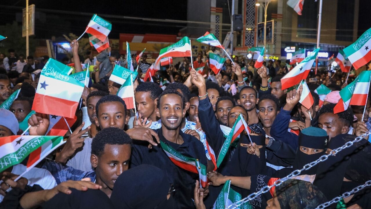 Thousands of people thronged the streets in the capital Hargeisa