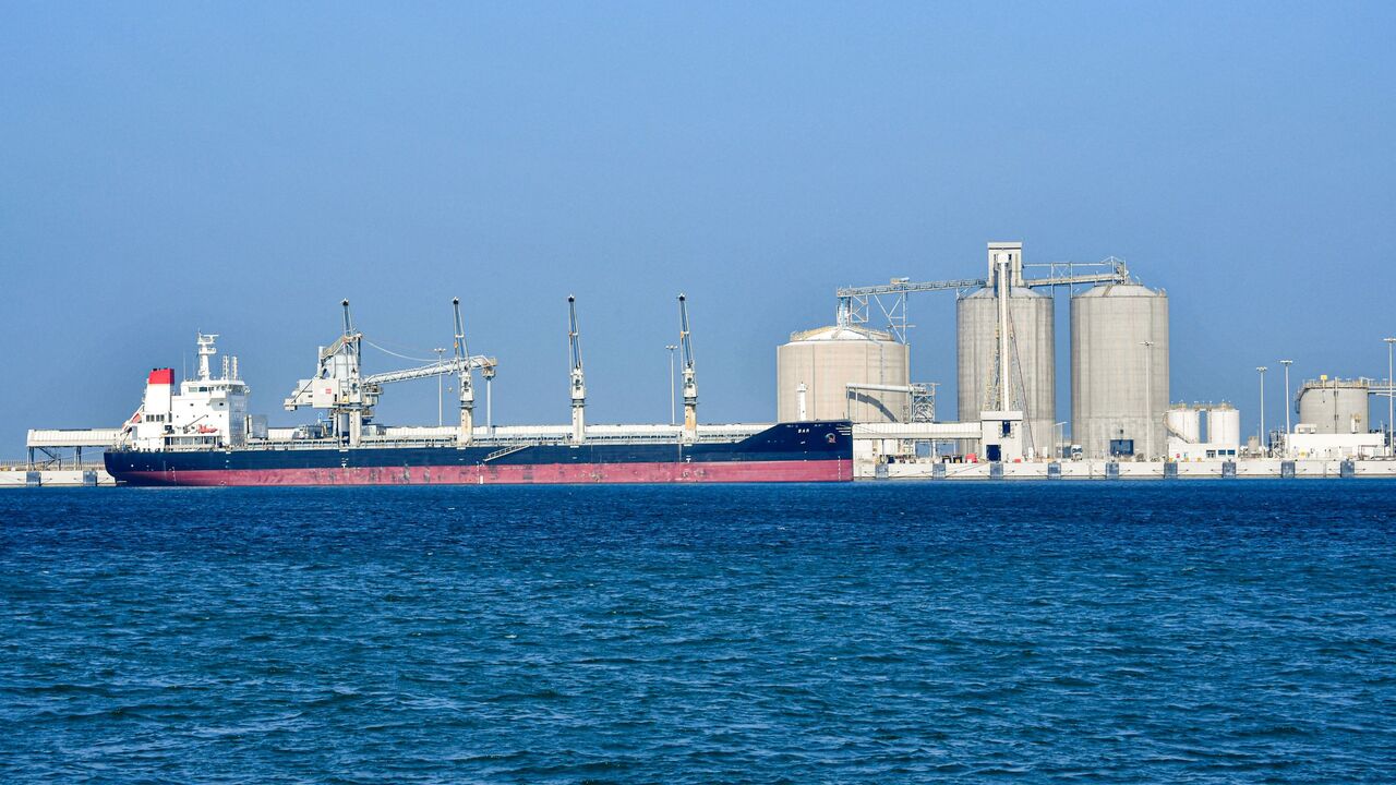 This picture taken on December 11, 2019, shows an oil tanker at the port of Ras al-Khair, about 185 kilometres north of Dammam in Saudi Arabia's eastern province overlooking the Gulf. (Photo by GIUSEPPE CACACE / AFP) (Photo by GIUSEPPE CACACE/AFP via Getty Images)
