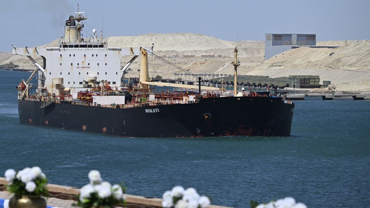 A ship sails along Egypt's Suez Canal near Ismailia, April 16, 2025. 