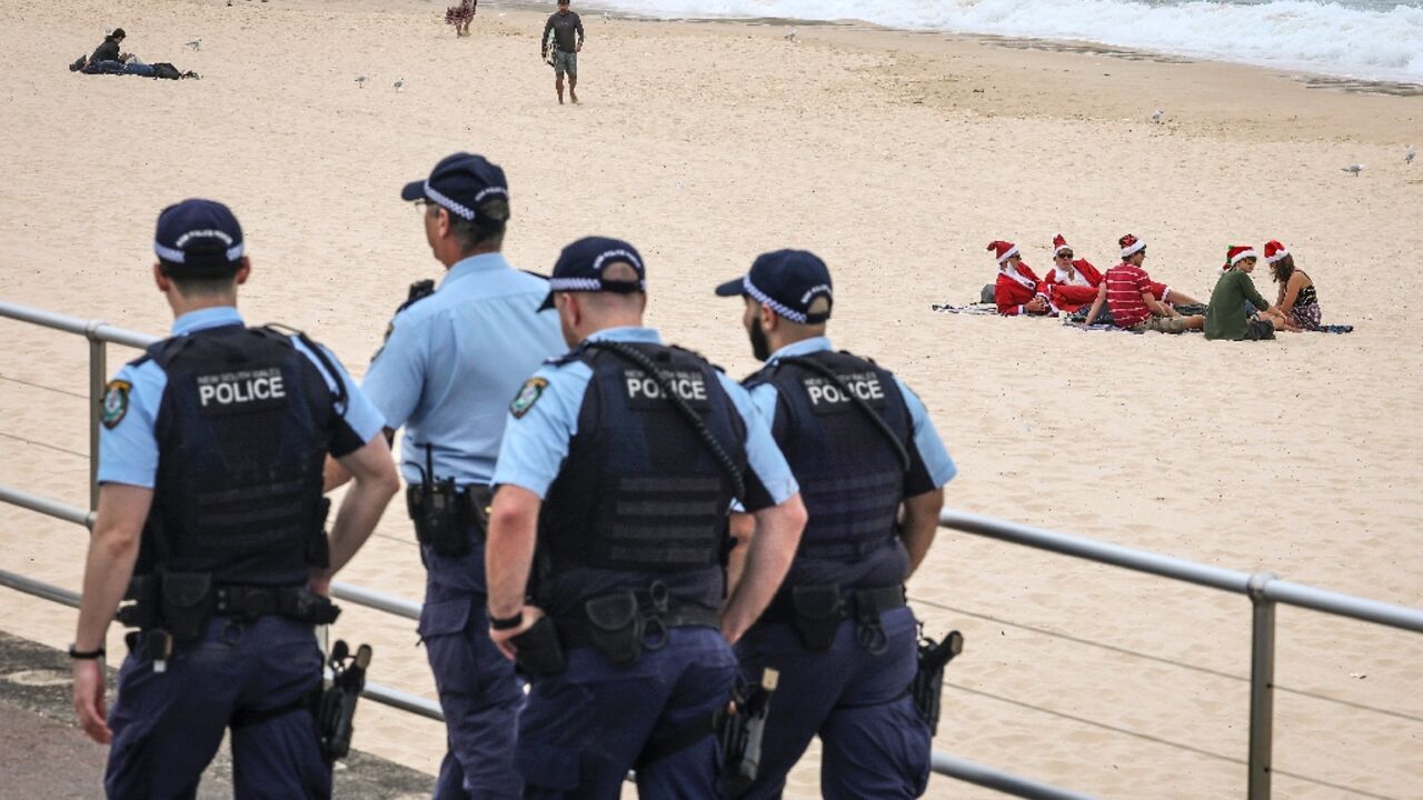 Police officers patrolled at Bondi Beach on Christmas Day as Australia's Prime Minister spoke of "sorrow" over a recent attack there