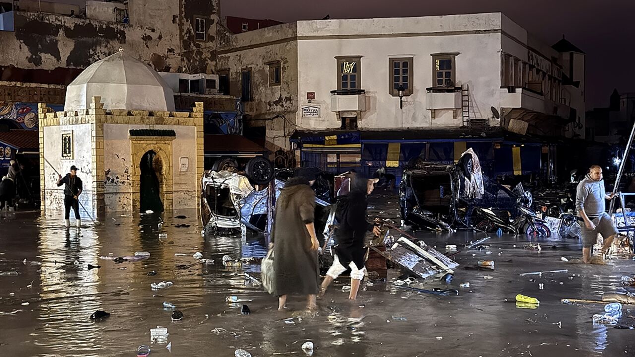 Residents were left wading through the town centre of Safi, a Moroccan coastal town, after a flash flood destroyed 70 homes and businesses and left at least 37 dead