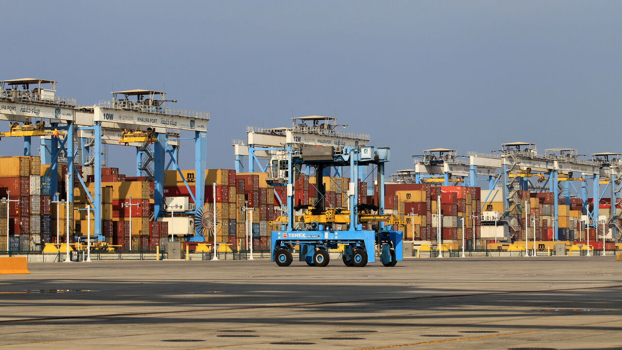 Containers are seen at Abu Dhabi's Khalifa Port after it was expanded in Abu Dhabi, UAE, December 11, 2019. REUTERS/Satish Kumar