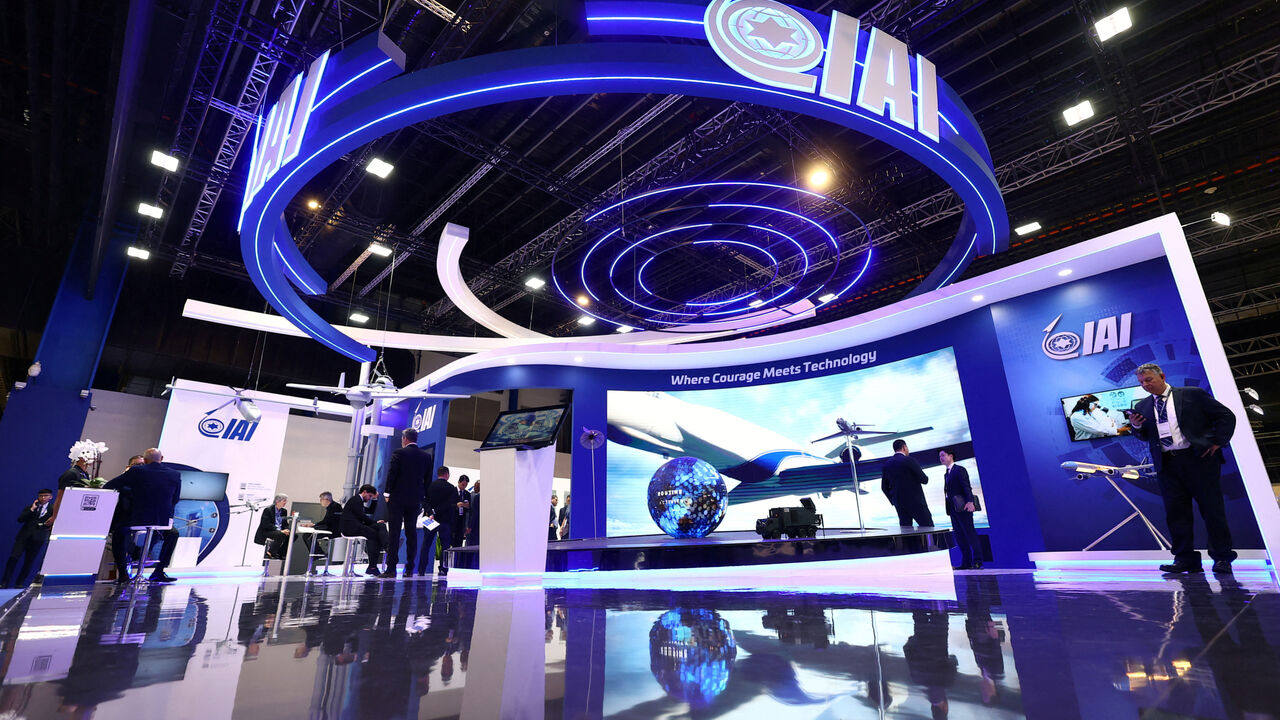 FILE PHOTO: A view of the Israel Aerospace Industries (IAI) booth at the Singapore Airshow at Changi Exhibition Centre in Singapore, February 20, 2024. REUTERS/Edgar Su/File Photo
