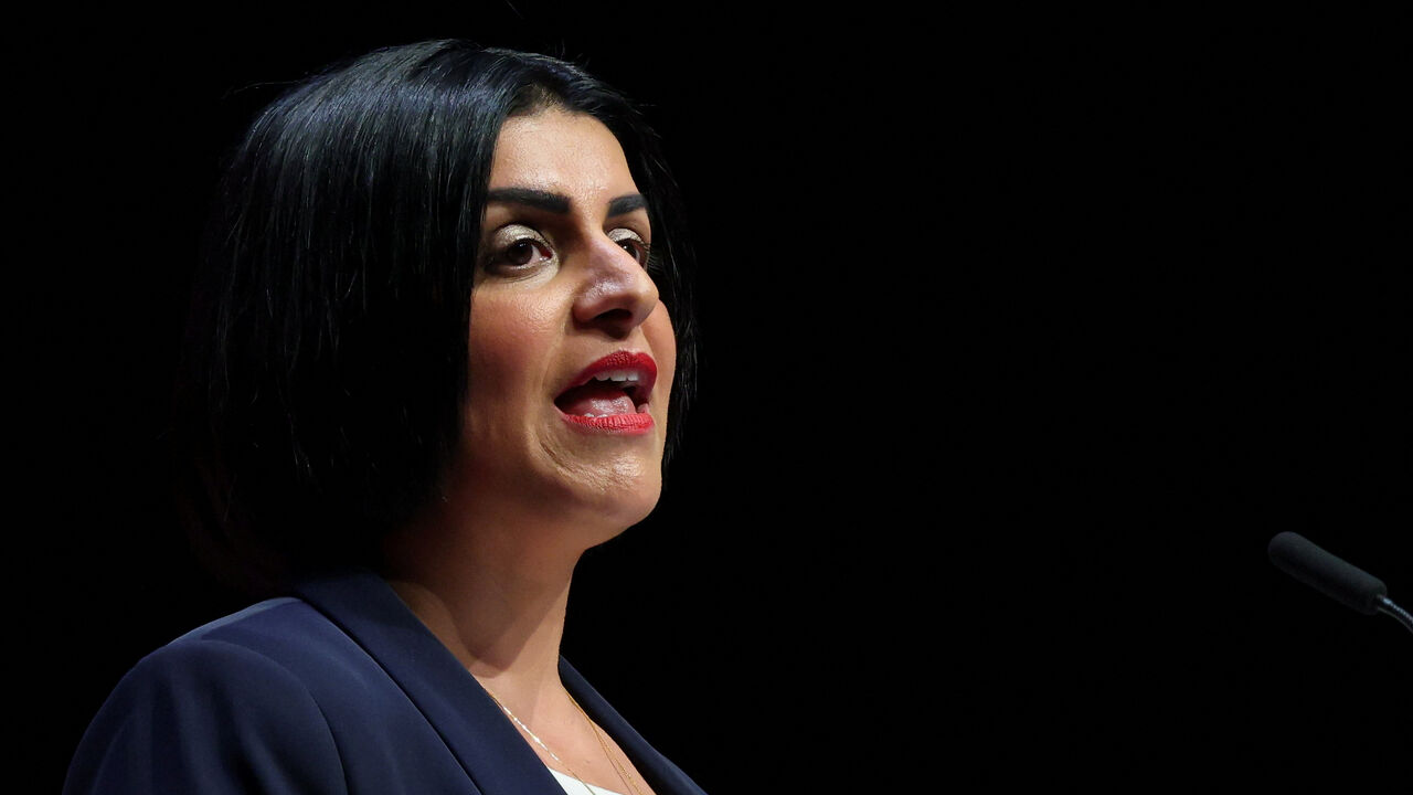 British Home Secretary Shabana Mahmood speaks on stage at Britain's Labour Party's annual conference in Liverpool, Britain, September 29, 2025. REUTERS/Hannah McKay