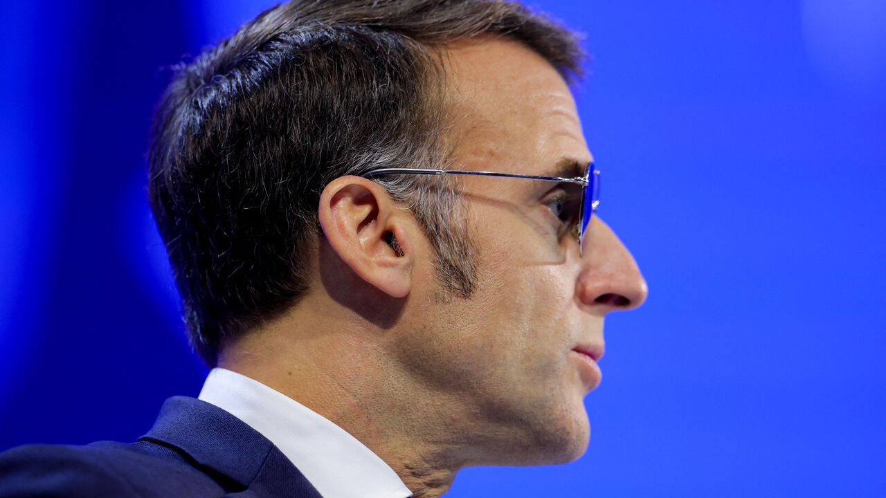 France's President Emmanuel Macron attends the 56th annual World Economic Forum (WEF) meeting in Davos, Switzerland, January 20, 2026. REUTERS/Denis Balibouse