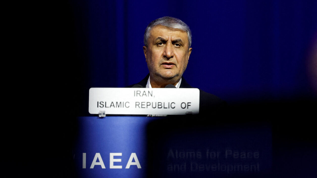 Mohammad Eslami, head of the Atomic Energy Organization of Iran (AEOI), speaks at the opening of the International Atomic Energy Agency (IAEA) General Conference at the agency's headquarters in Vienna, Austria, September 15, 2025. REUTERS/Lisa Leutner