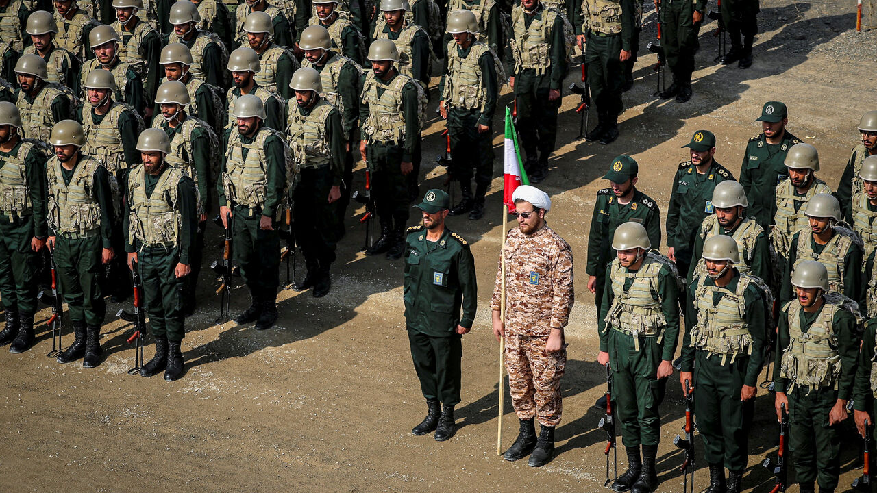 Members of the Islamic Revolutionary Guard Corps (IRGC) attend an IRGC ground forces military drill in the Aras area, East Azerbaijan province, Iran, October 17, 2022. IRGC/WANA (West Asia News Agency)/Handout via REUTERS