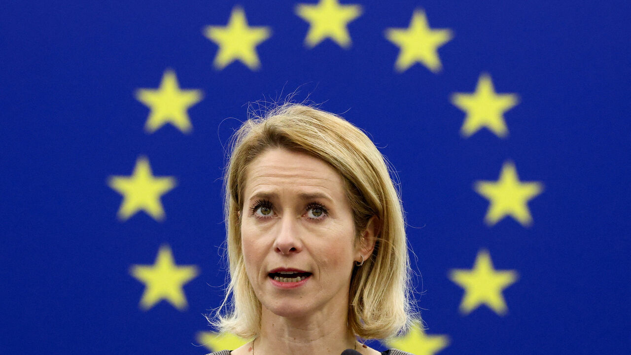 FILE PHOTO: European Union High Representative for Foreign Affairs and Security Policy and European Commission Vice-President Kaja Kallas addresses the European Parliament plenary on territorial integrity and sovereignty of Greenland and the Kingdom of Denmark, in Strasbourg, France January 20, 2026. REUTERS/Yves Herman/File Photo