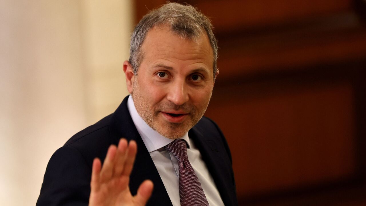 Lebanese MP Gebran Bassil attends the 12th parliamentary session to elect a new president in Beirut's downtown district on June 14, 2023.