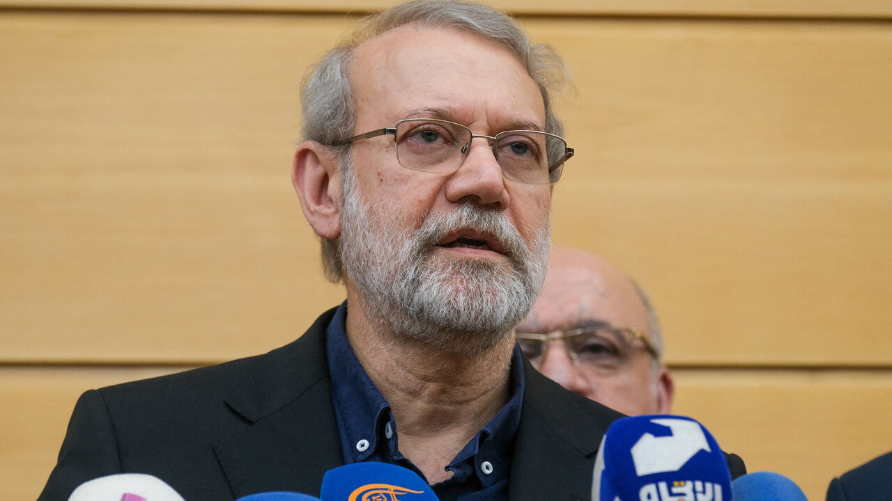 Ali Larijani, Secretary of Iran's Supreme National Security Council, arrives in Beirut, Lebanon, on Sept. 27, 2025, to attend a memorial service for Hezbollah leader Hassan Nasrallah. 
