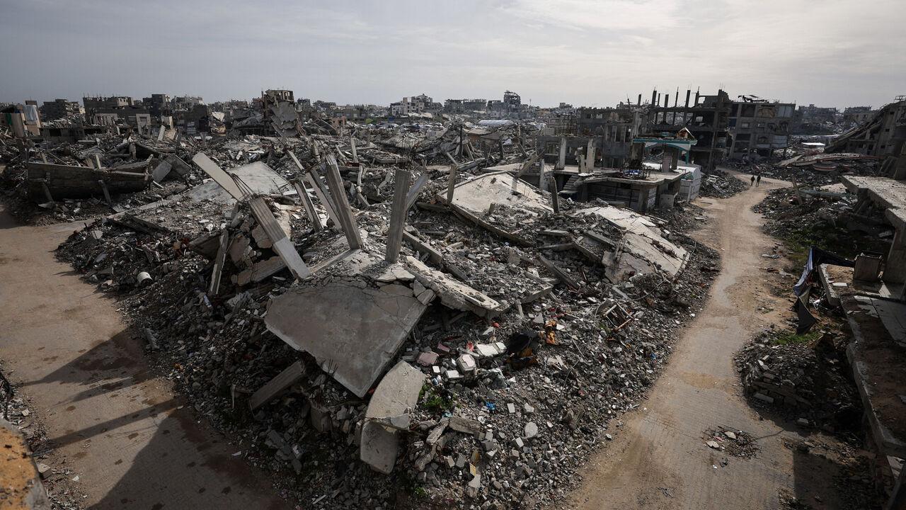 Rubble from buildings destroyed during the war in northern Gaza Strip, February 6, 2026. REUTERS/Dawoud Abu Alkas