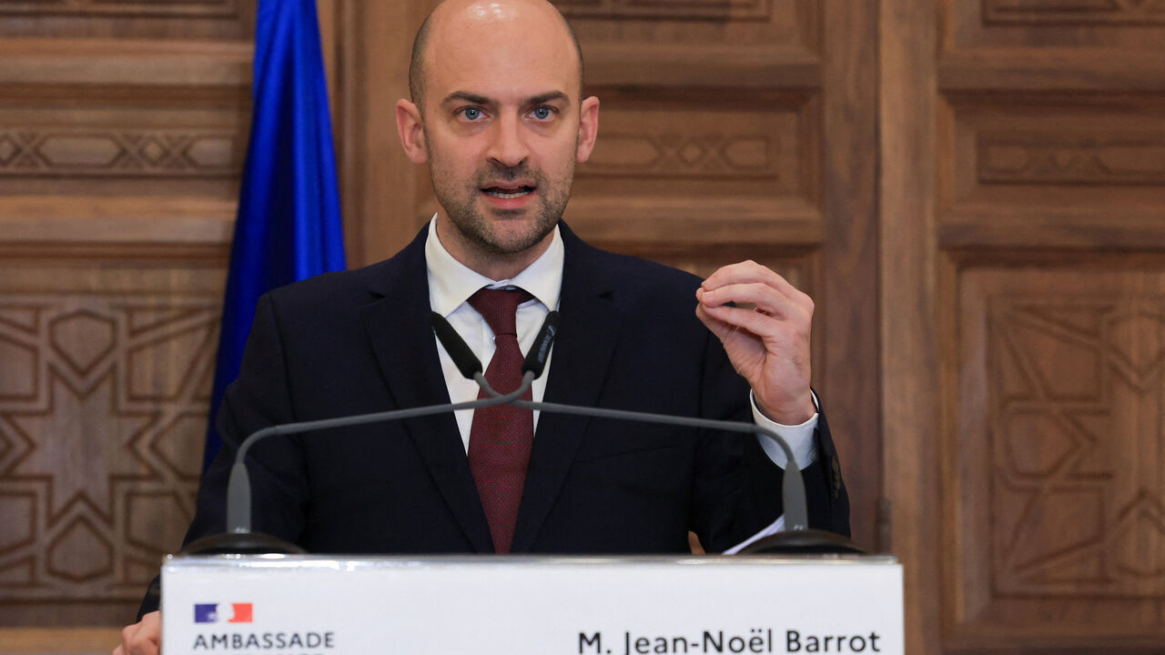 French Minister for Europe and Foreign Affairs Jean-Noel Barrot holds a press conference at the Pine Residence, the official residence of the French ambassador to Lebanon, in Beirut, Lebanon February 6, 2026. REUTERS/Mohamed Azakir