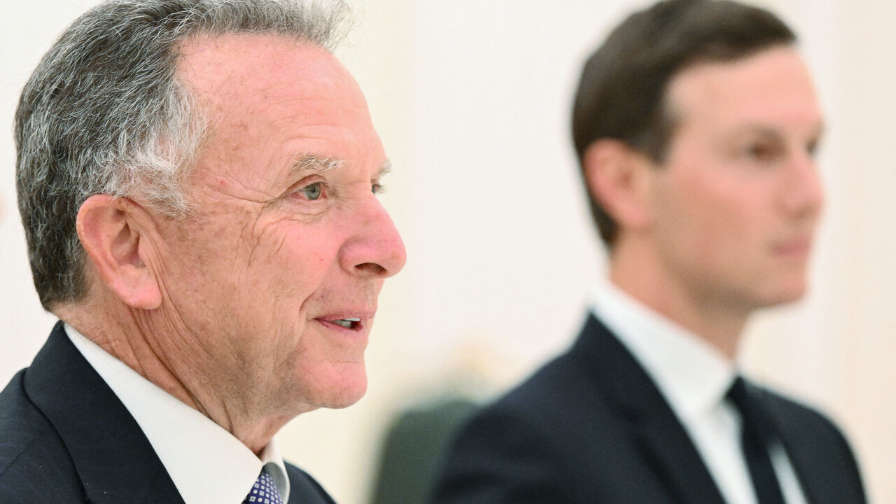 U.S. President Donald Trump's special envoy Steve Witkoff and son-in-law Jared Kushner attend a meeting with Russian President Vladimir Putin at the Kremlin in Moscow, Russia, December 2, 2025. Sputnik/Kristina Kormilitsyna/Pool via REUTERS