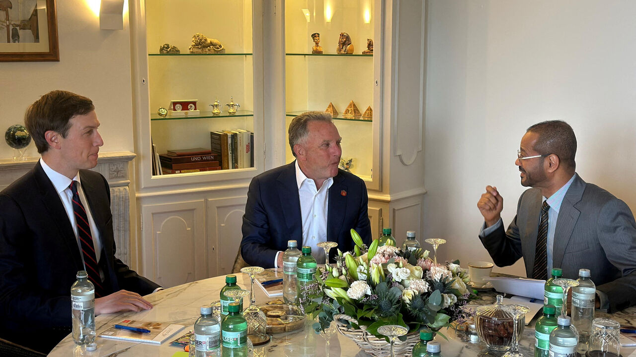 Oman's Foreign Minister Sayyid Badr bin Hamad Al Busaidi meets with U.S. Special Envoy Steve Witkoff and U.S. President Donald Trump's son-in-law, Jared Kushner ahead of the indirect U.S.-Iran talks, in Geneva, Switzerland, February 17, 2026. Oman’s Ministry Of Foreign Affairs/Handout via REUTERS