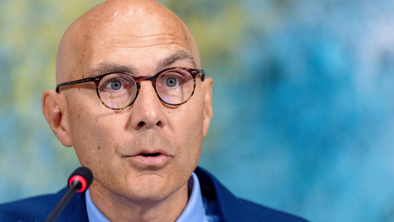 Volker Turk, United Nations High Commissioner for Human Rights, speaks at the Human Rights Council at the UN European headquarters in Geneva, Switzerland, September 8, 2025. REUTERS/Denis Balibouse