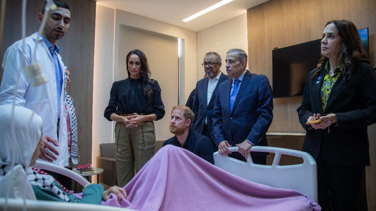 Prince Harry and Meghan Markle meet with children evacuated for medical reasons from Gaza
