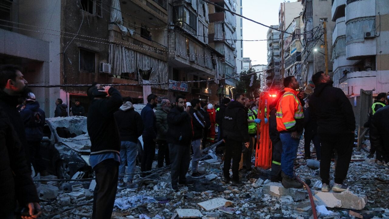 The strike wounded four people