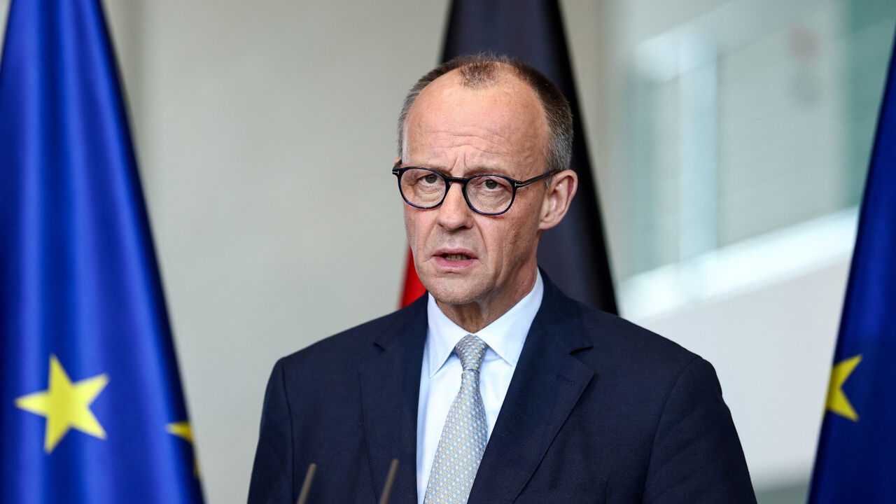 German Chancellor Friedrich Merz makes a statement on the situation in the Middle East, after Israel and the U.S. launched strikes on Iran, at the chancellery in Berlin, Germany, March 1, 2026. REUTERS/Nadja Wohlleben