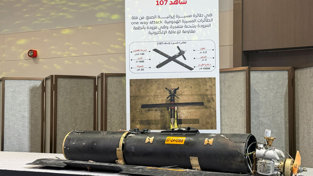Missiles and drones that the United Arab Emirates says it intercepted during recent attacks are displayed during a government briefing in Abu Dhabi, United Arab Emirates, March 3, 2026. REUTERS/Abdelhadi Ramahi
