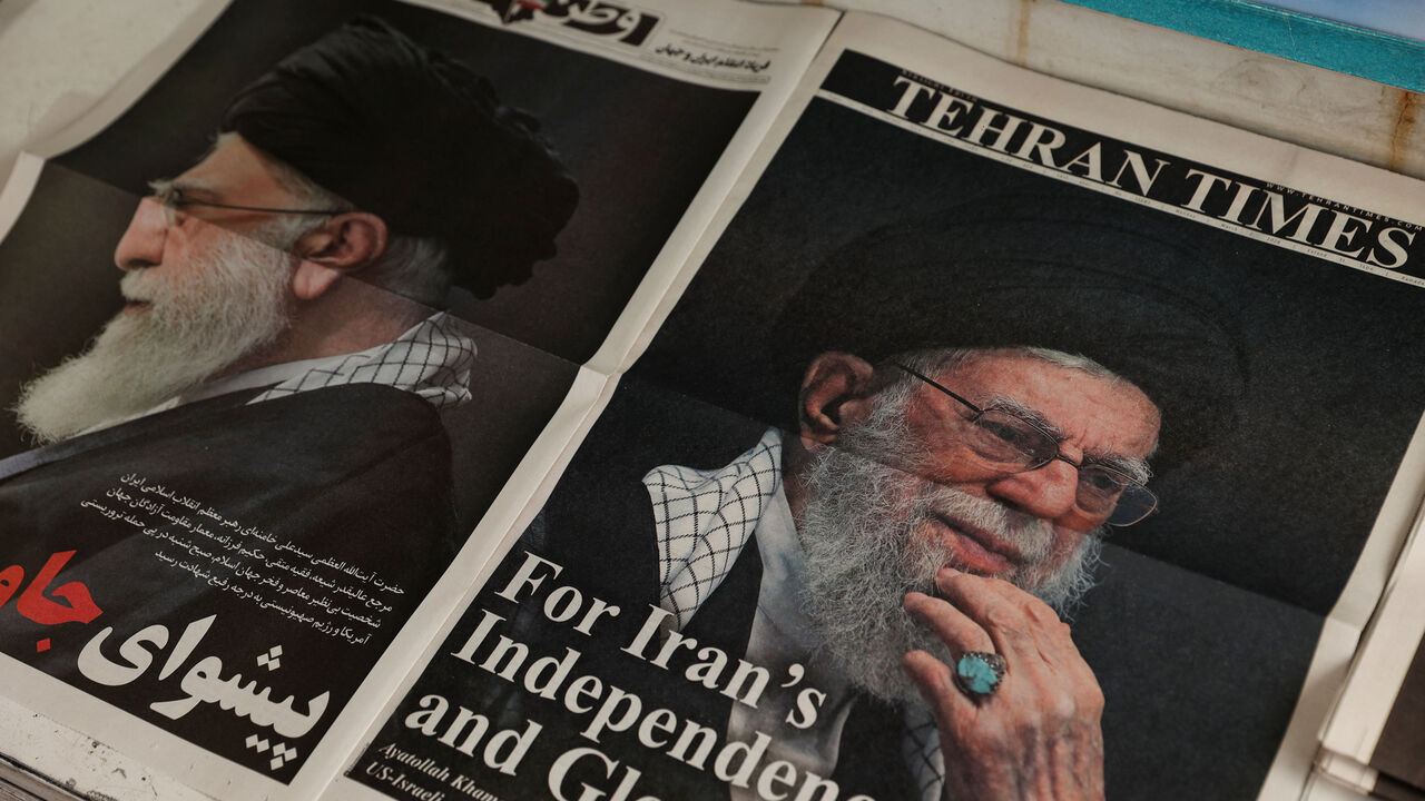 Iranian newspapers with cover photos of Iran's late Supreme Leader Ayatollah Ali Khamenei are displayed, after he was killed in Israeli and U.S. strikes on Saturday, in Tehran, Iran, March 2, 2026. Majid Asgaripour/WANA (West Asia News Agency) via REUTERS