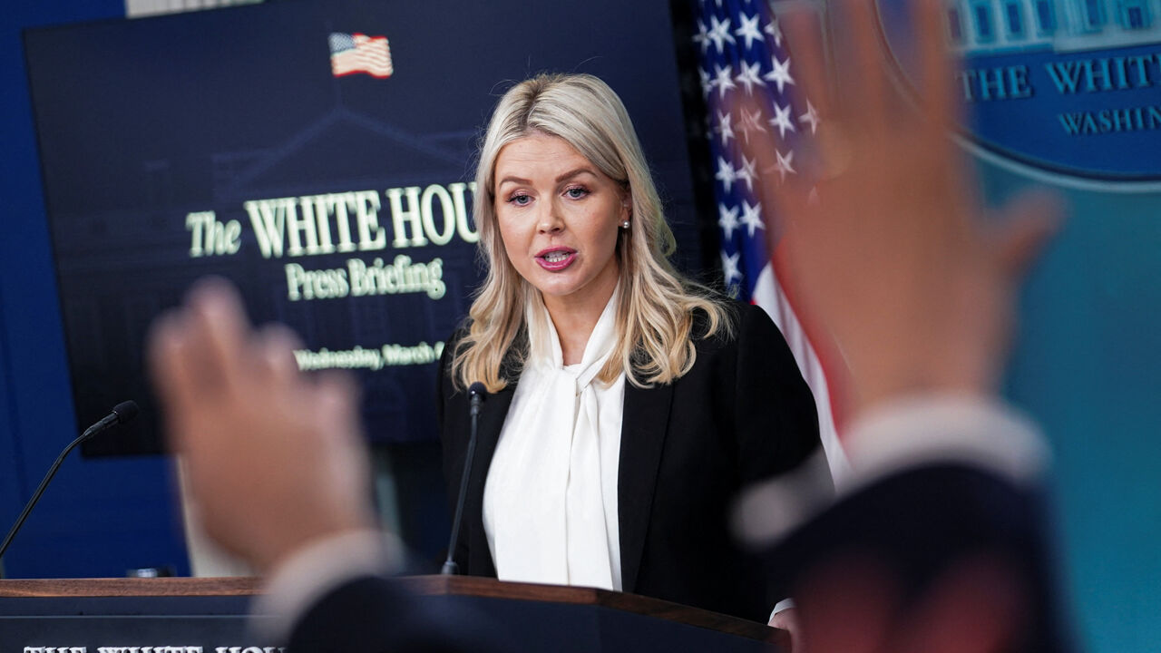 White House Press Secretary Karoline Leavitt holds a press briefing at the White House in Washington, D.C., U.S., March 4, 2026. REUTERS/Nathan Howard