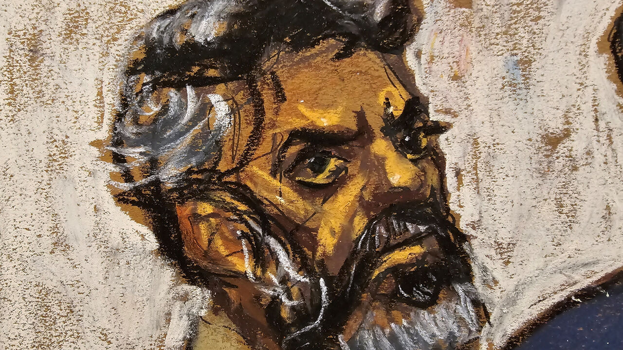 Asif Merchant, a Pakistani man with alleged ties to Iran, appears on charges in connection with a foiled plot to assassinate a U.S. politician or government officials, in a courtroom in New York, U.S., September 16, 2024 in this courtroom sketch. REUTERS/Jane Rosenberg