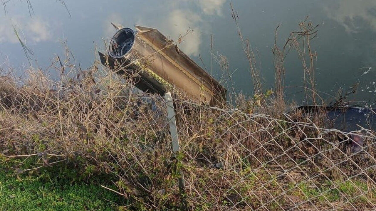 Debris of a NATO air defence system that intercepted a missile launched from Iran is seen in Dortyol, in southern Hatay province, Turkey, March 4. Ihlas News Agency (IHA) via REUTERS