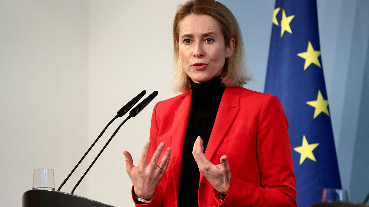 FILE PHOTO: European Union High Representative for Foreign Affairs and Security Policy and European Commission Vice-President Kaja Kallas speaks, during a joint press conference with German Defence Minister Boris Pistorius (not pictured) in Berlin, Germany, January 13, 2026. REUTERS/Liesa Johannssen/File Photo