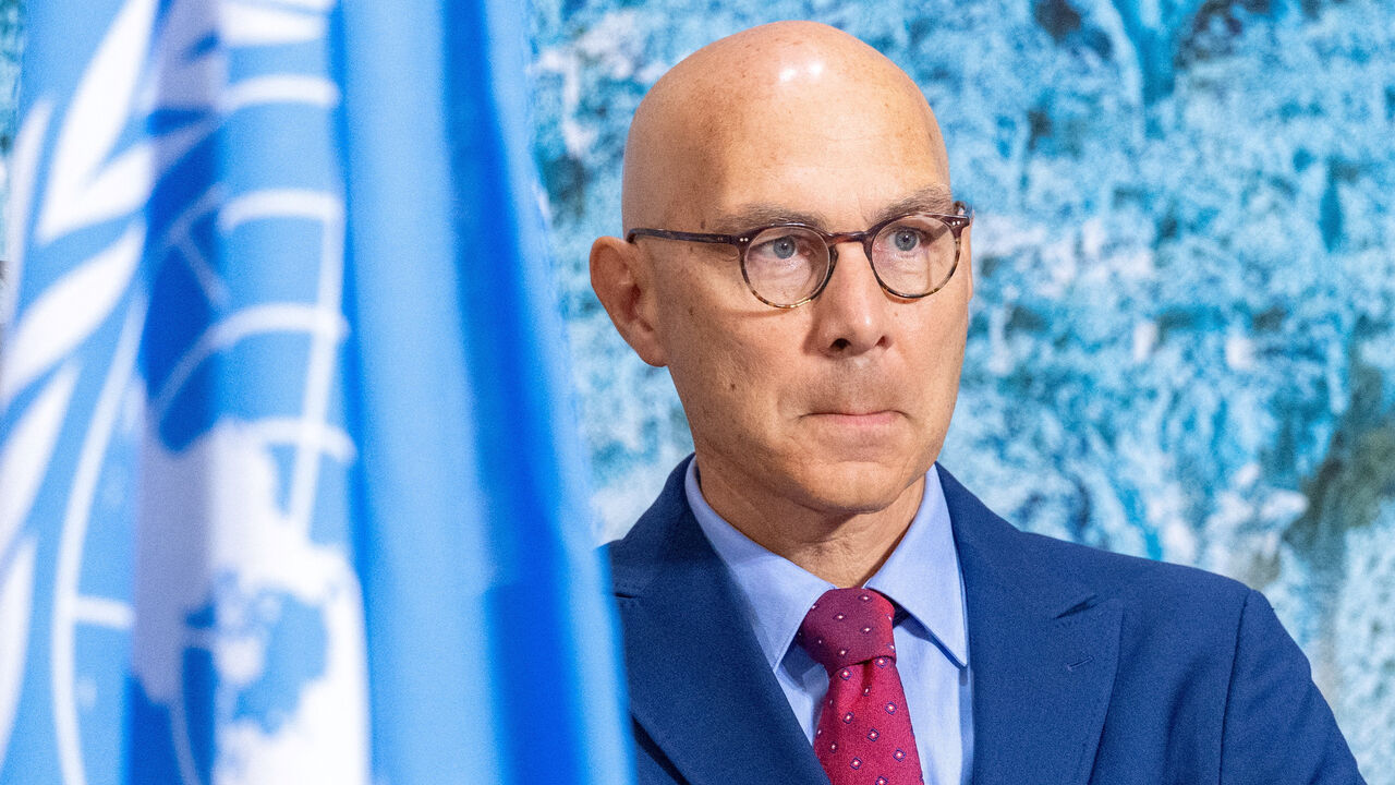 Volker Turk, United Nations High Commissioner for Human Rights, attends the Human Rights Council at the UN European headquarters in Geneva, Switzerland, September 8, 2025. REUTERS/Denis Balibouse
