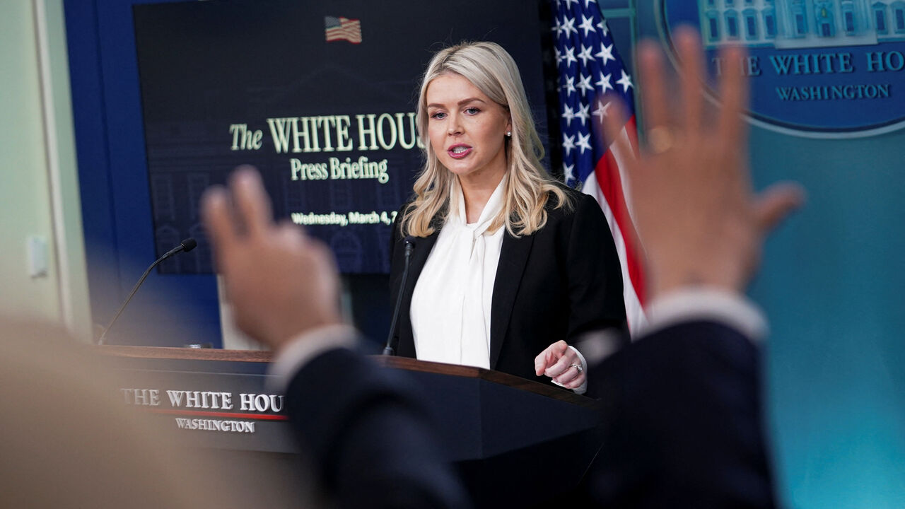 White House Press Secretary Karoline Leavitt holds a press briefing at the White House in Washington, D.C., U.S., March 4, 2026. REUTERS/Nathan Howard